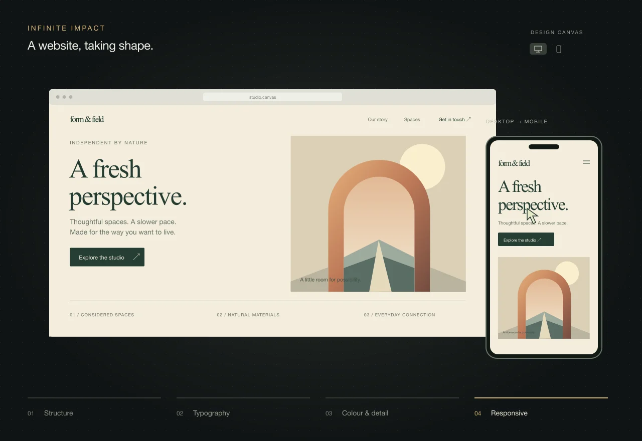 Een website krijgt vorm, van draadmodel tot typografie, kleur en mobiele indeling.